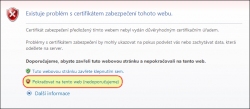 Klikněte na odkaz "Pokračovat na tento web".