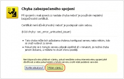 Klikněte na tlačítko "Přidat výjimku".
